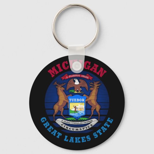 PORTE-CLÉS TOUCHE À CLÉ D'ÉTAT DES GRANDS LACS DE MICHIGAN (Recto)