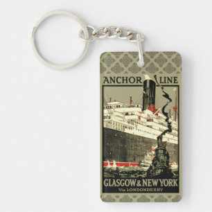 Porte-clés TOUCHE-CLÉ DE VOYAGE vintage OCEAN LINER