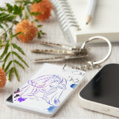 Porte-clés Touche de couleurs aquarelles (Devant droit)