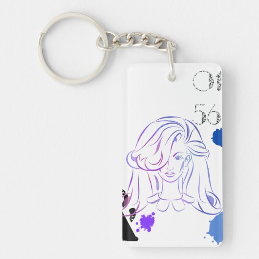 Porte-clés Touche de couleurs aquarelles (Devant)