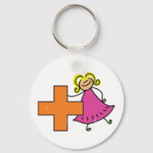 Porte-clés Touche mignonne fille avec signe plus (Recto)
