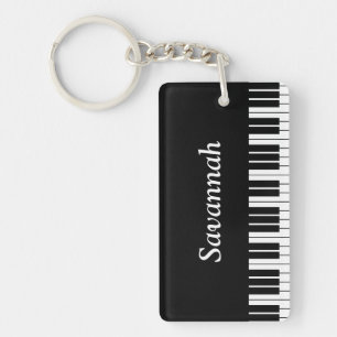 Porte-clés Touches de Clavier de Piano, Noires et Blanches