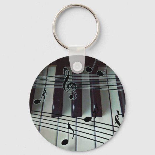 Porte-clés Touches de piano et notes musicales (Recto)