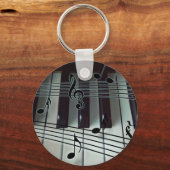 Porte-clés Touches de piano et notes musicales (Recto)