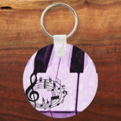 Porte-clés Touches violettes et notes musicales_ (Recto)