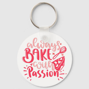 Porte-clés Toujours cuire avec Passion Gâteau rose Whisk Pass