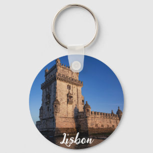 Porte-clés Tour Belem au coucher du soleil à Lisbonne, Portug