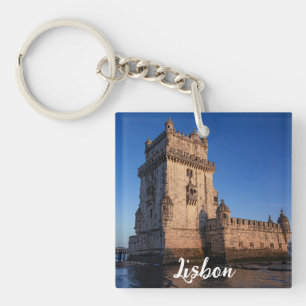 Porte-clés Tour Belem au coucher du soleil à Lisbonne, Portug