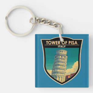 Porte-clés Tour de Pise Italie Voyage Art Rétro