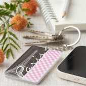 Porte-clés Tour Eiffel Brown et plaid rose (Devant droit)