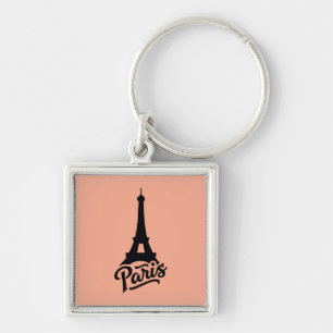 Porte-clés Tour Eiffel de Paris (France) en noir