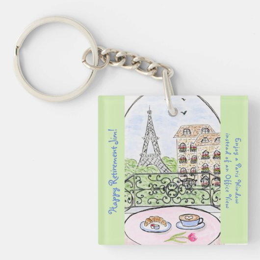 Porte-clés Tour Eiffel Fantaisiste RETRAITE (Devant)