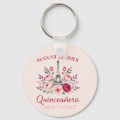 Porte-clés tour eiffel fleurie quinceanera (Verso)