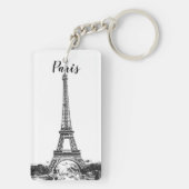 Porte-clés Tour Eiffel noir et blanc (Dos)
