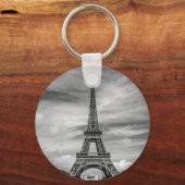 Porte-clés Tour Eiffel noir et blanc Paris France (Recto)