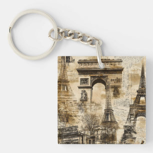 Porte-clés Tour Eiffel Paris France Romantique Vintage