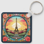 Porte-clés Tour Eiffel Paris Paris Floral (Dos)