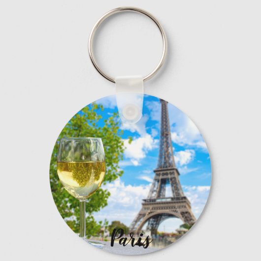 Porte-clés Tour Eiffel verre tourné (Recto)