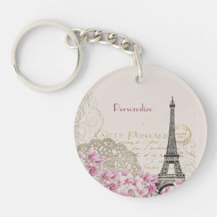 Porte-clés Tour Eiffel vintage Paris personnalisé