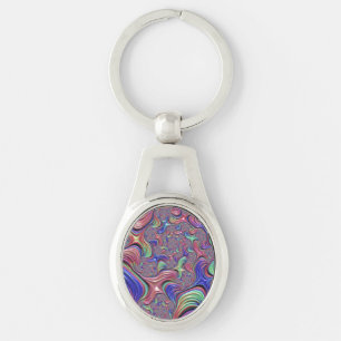 Porte-clés Tourbillon Abstrait Coloré Spirale Fractale Tripan