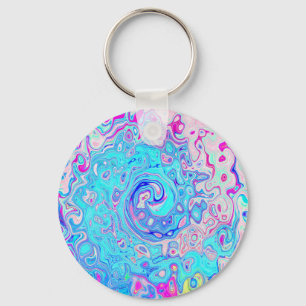 Porte-clés Tourbillon Abstrait Rétro Bleu de Robin Groovy