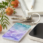 Porte-clés Tourbillon de nuage bleu et violet (Devant droit)