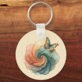 Porte-clés tourbillon de papillon plumeux (Verso)