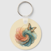 Porte-clés tourbillon de papillon plumeux (Verso)