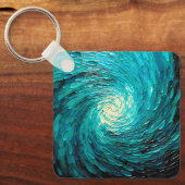 Porte-clés Tourbillon océan turquoise abstrait (Recto)