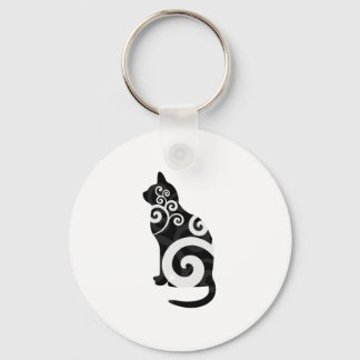 Porte-clés Tourbillonnant noir de chat