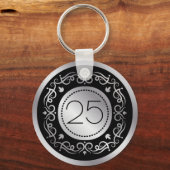 Porte-clés Tourbillons noirs en argent 25e anniversaire Maria (Recto)