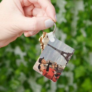Porte-clés Touristes vintage à la Tour Eiffel, vacances à Par