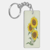 Porte-clés Tournesol aquarelle (Devant gauche)