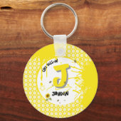 Porte-clés Tournesol Aquarelle avec Papillons Comme Jaune (Recto)