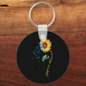 Porte-clés Tournesol de sensibilisation à l'Alopécie 1 (Recto)