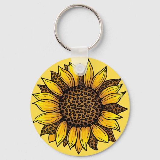 Porte-clés Tournesol Empreinte de léopard (Recto)
