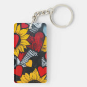 Porte-clés tournesol et coeurs (Dos)