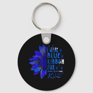 Porte-clés Tournesol I porte du ruban bleu pour la sensibilis