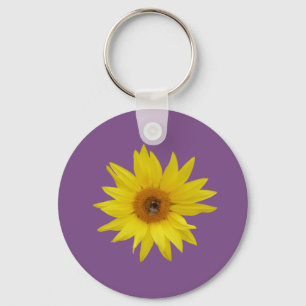 Porte-clés Tournesol jaune avec abeille