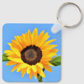 Porte-clés Tournesol jaune contre soleil sur ciel bleu - été (Dos)