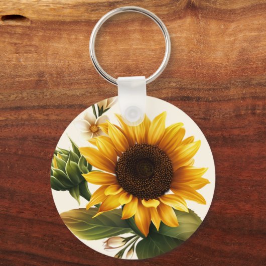 Porte-clés Tournesol jaune gras (Recto)