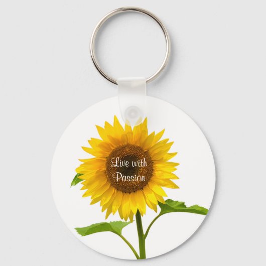 Porte-clés Tournesol Jaune Vivez avec la Porte - clé Fleur de (Recto)