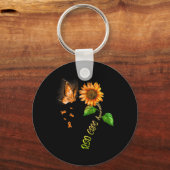 Porte-clés Tournesol papillon RSD Sensibilisation aux SPRC (Recto)