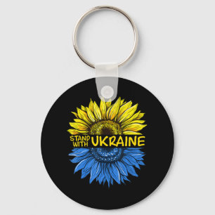 Porte-clés Tournesol Ukrainien je reste avec l'Ukraine amour