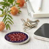Porte-clés Tournesol violet foncé rustique Monogram (Côté)
