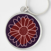 Porte-clés Tournesol violet foncé rustique Monogram (Devant)