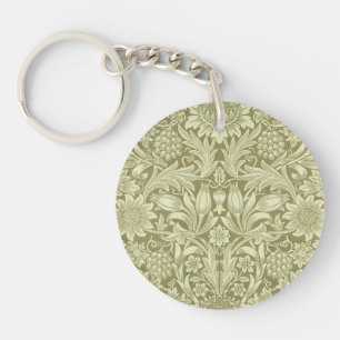 Porte-clés Tournesol William Morris Vintage Olive Damask