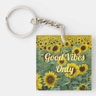 Porte-clés Tournesols brillants Good Vibes uniquement