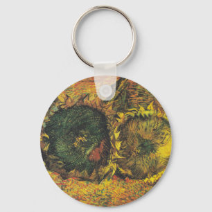 Porte-clés Tournesols de Van Gogh - Art floral doré vintage