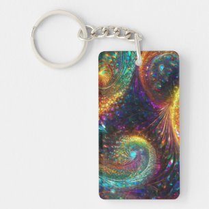 Porte-clés Tournures Paisley Abstraites Intricquées
